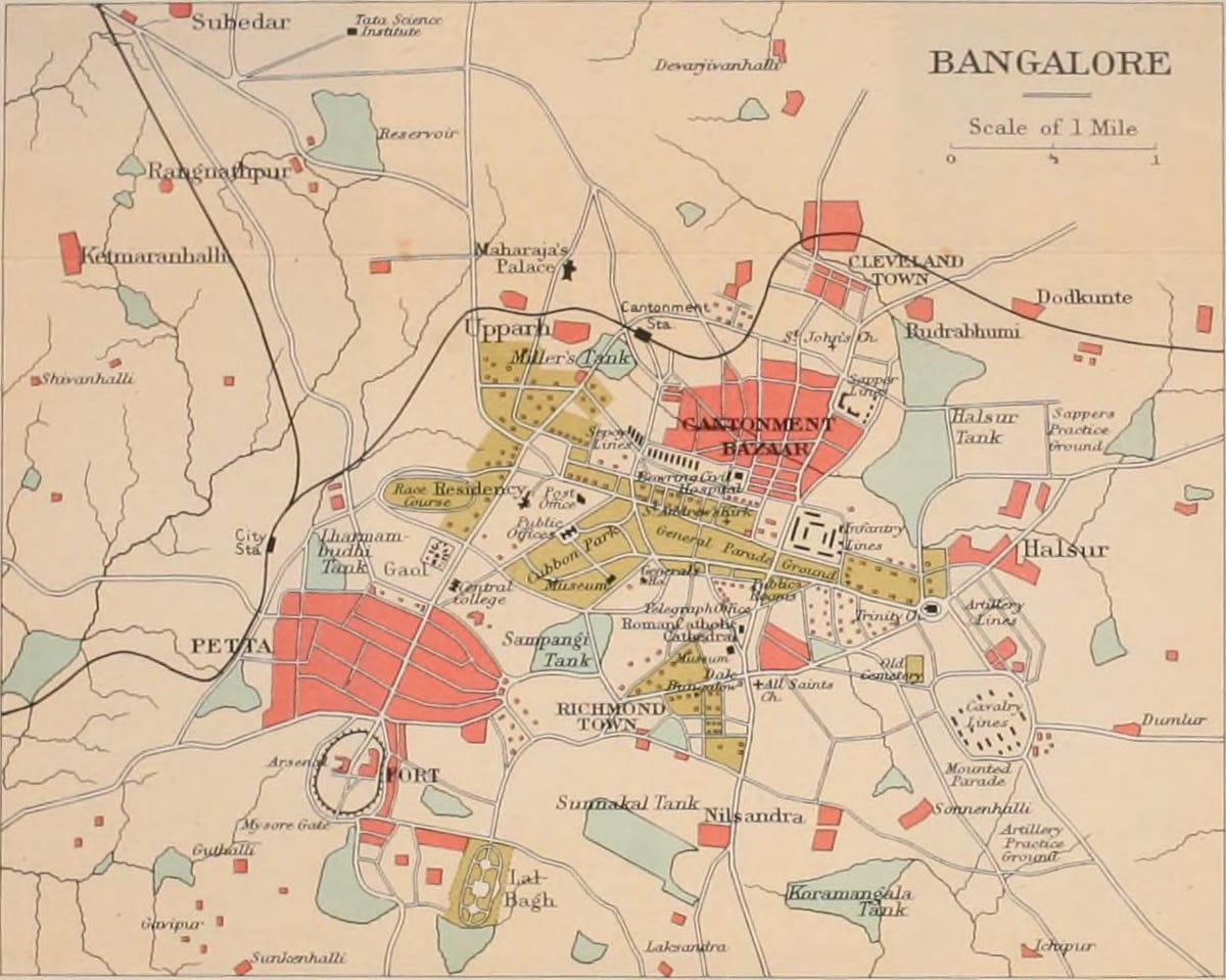 Bangalore παλιό χάρτη