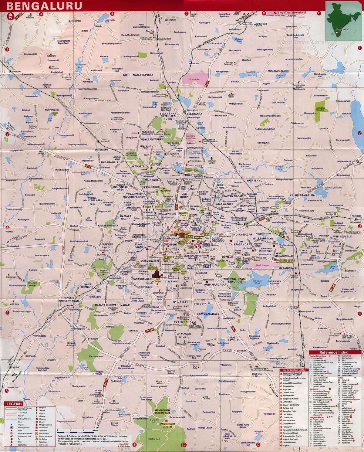 Bangalore τουριστικά αξιοθέατα χάρτης
