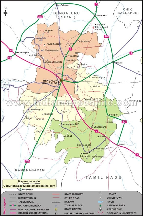 Bangalore urban district χάρτης