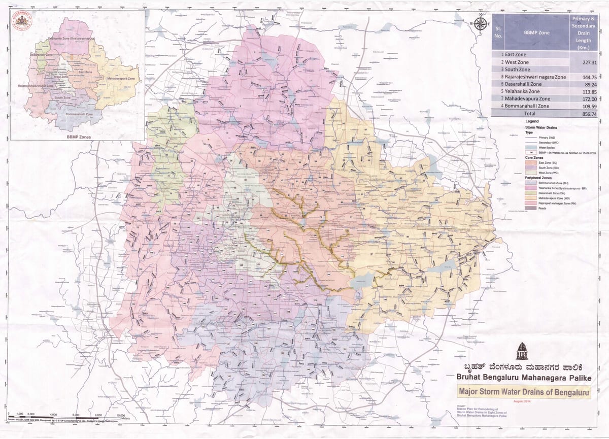 χάρτης της BBMP rajakaluve
