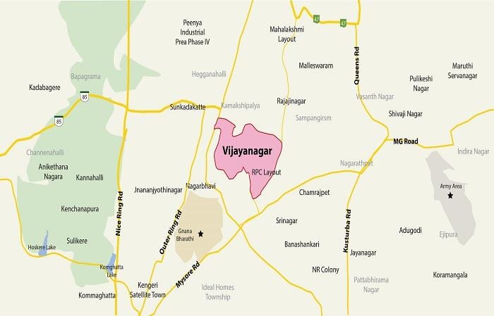 χάρτης της Vijayanagar Bangalore
