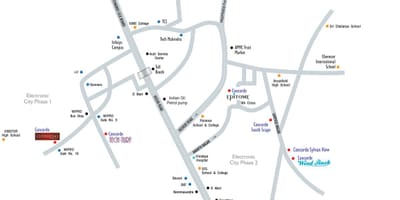 Χάρτης των ηλεκτρονικών πόλη Bangalore