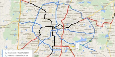 Namma μετρό, φάσης 3, του χάρτη της διαδρομής
