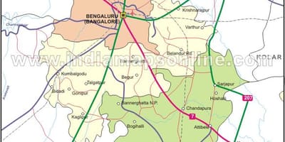 Χάρτης της Bangalore νότια