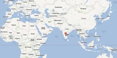 Bangalore σε παγκόσμιο χάρτη