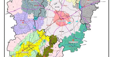 Bangalore χάρτη με τις περιοχές
